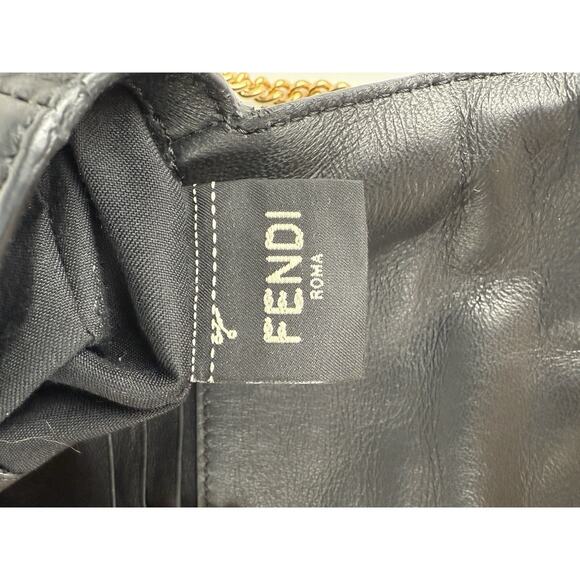 Fendi Mini Zucca Embossed Black Leather Baguette Satchel - Picture 16 of 16